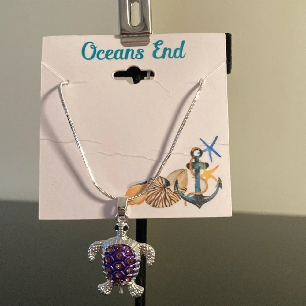 Purple Turtle Pendant Necklace